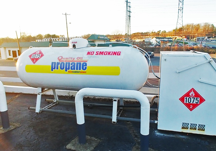 Quality Oil company propane tank
