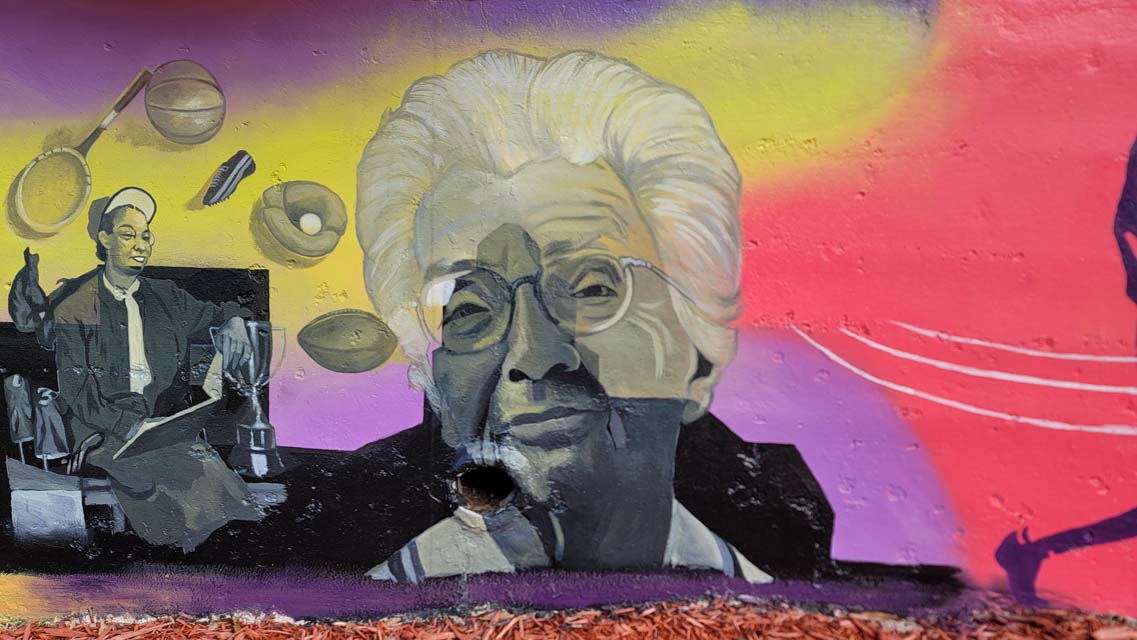 Mural paintings of Mary Garber, winston-salem journal pioneer and sports writer.